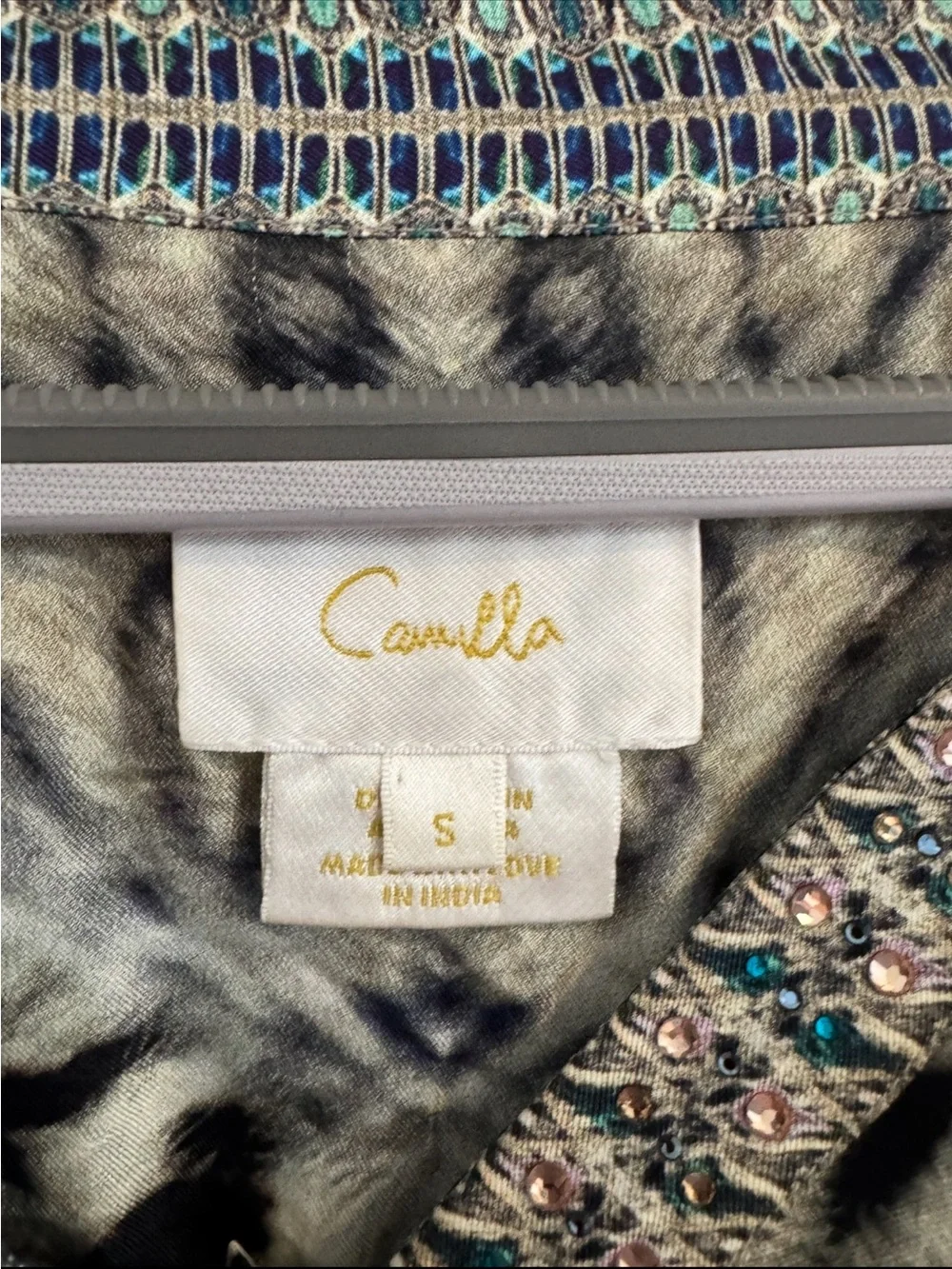 Camilla Cream and Black Leopard-Print Button-Front Dress with Belt - Picture 3 of 4